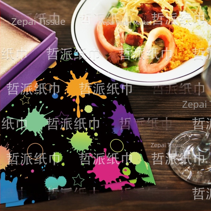 [Spremno na zalihi] Amazon Painted Pigments Kreativni ukrasi Salvete za dječji rođendan