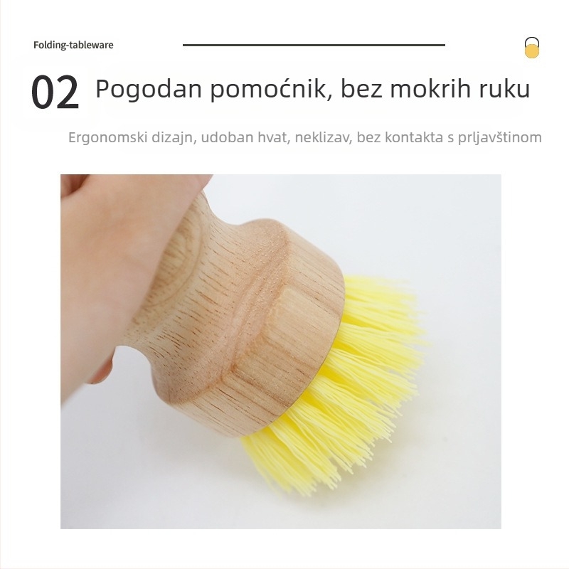 Drvena četka za pranje posuđa, višenamjenska kuhinjska drvena četka za čišćenje, četka za lonac za ulje, četka za štednjak, četka za posuđe, kuhinjski alati