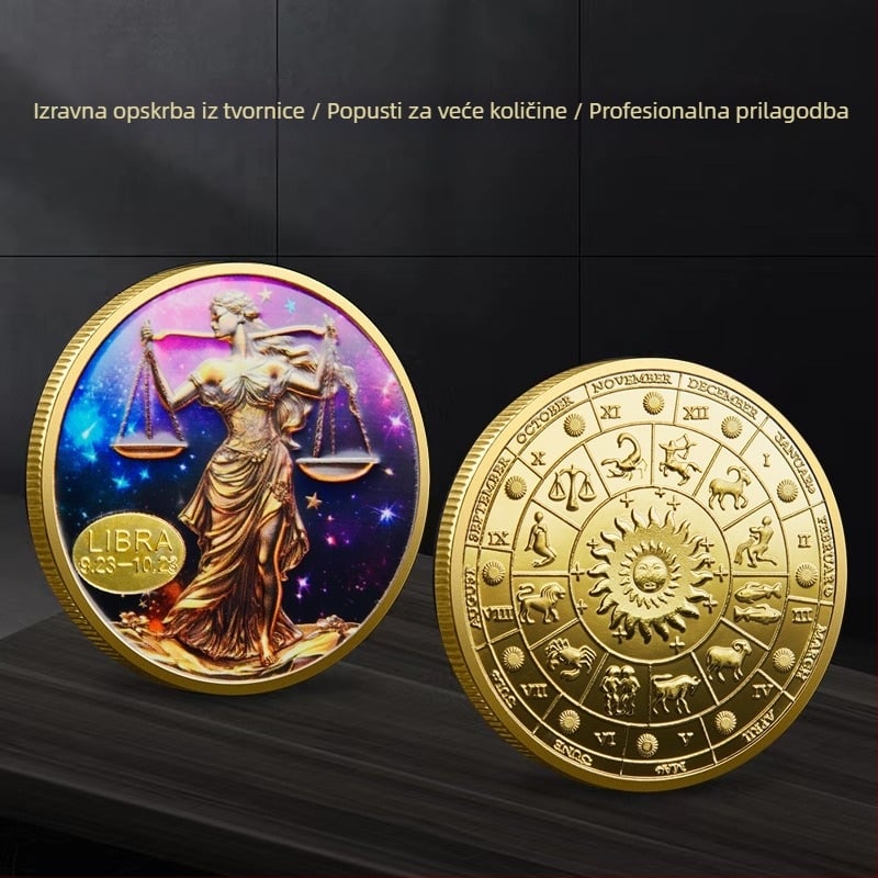 Dvanaest zviježđa prigodni novčići za vanjsku trgovinu metalni reljef u boji prigodne medalje zviježđa kolekcija novčića prekogranični dobavljači