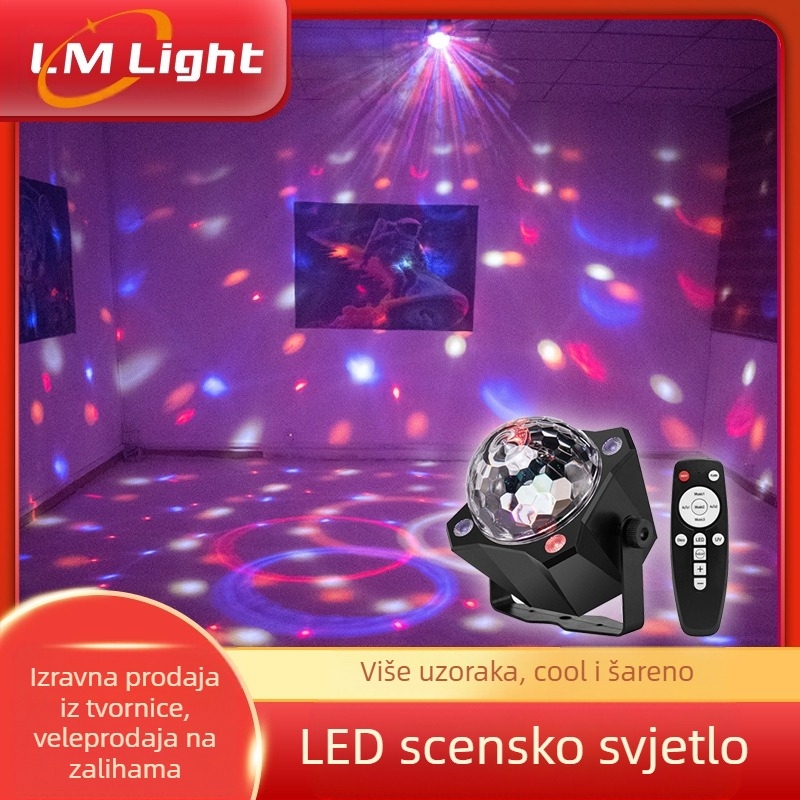 Novo LED daljinsko upravljanje magičnom kuglom, svjetlo za automobil, kućnu atmosferu, pozornicu, privatnu sobu, KTV bar, prekogranično pozornicu