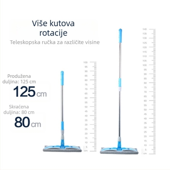 Dropshipping Ravni mop Rotirajući lijeni kućanski mop za drvene podove, mop za mokro i suho brisanje s kopčom za krpu