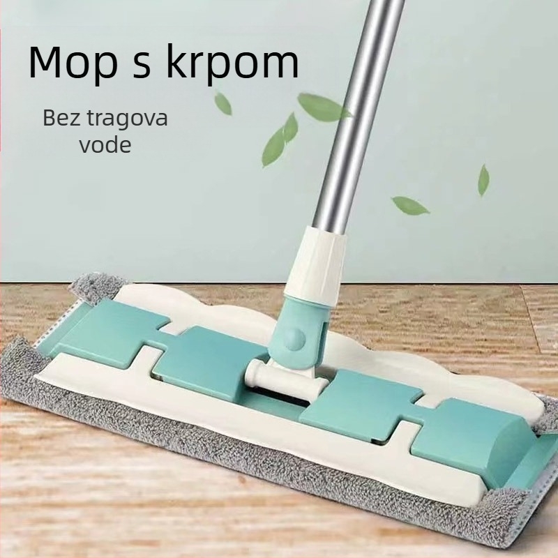 Dropshipping Ravni mop Rotirajući lijeni kućanski mop za drvene podove, mop za mokro i suho brisanje s kopčom za krpu