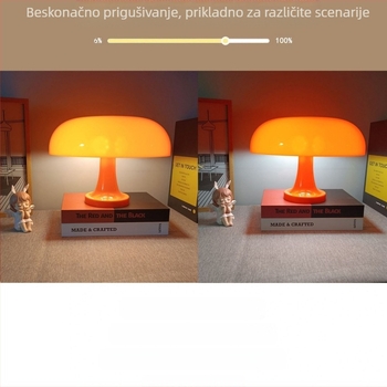Danska noćna lampa s motivom gljive, jednostavna za dnevni boravak, noćna lampa za krevet, puna USB, dvostruka kreativna stolna lampa Zhongshan