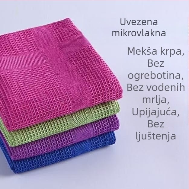 Bešavna krpa za brisanje stakla, ogledala, kupaonice, upijajuća, bez dlačica, kuhinjska krpa za kućanske poslove, bez vodenog žiga, čarobna krpa za lijeno brisanje