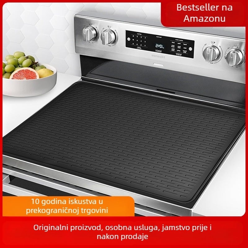 Silikonska prostirka za štednjak preko granice, zaštitna navlaka za gornji poklopac štednjaka, kuhinjska radna površina, velika prostirka za odvod, višenamjenska neklizajuća prostirka za toplinsku izolaciju