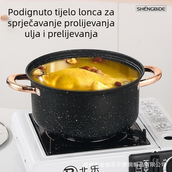 12-dijelni set Maifan kamenog posuđa za kuhanje, neprianjajuće posuđe, poklon lonac, kućanski kuhinjski set za kuhanje, višenamjensko posuđe