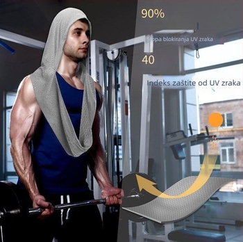 Ručnik s kapuljačom u obliku slova U, za teretanu, plažu, kampiranje, građevinski, za zaštitu od sunca, brzosušeći, sportski, hladni ručnik turban