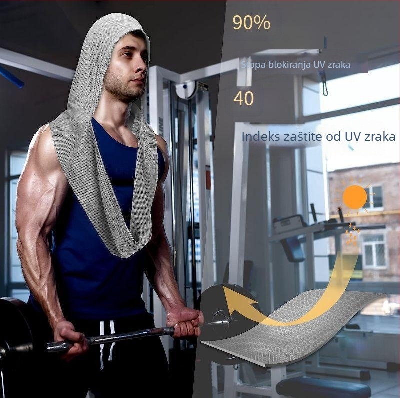 Ručnik s kapuljačom u obliku slova U, za teretanu, plažu, kampiranje, građevinski, za zaštitu od sunca, brzosušeći, sportski, hladni ručnik turban