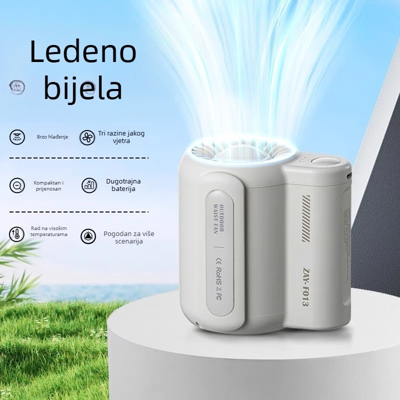 Viseći ventilator za struk na otvorenom za gradilište, USB punjenje, ekspresna dostava, super vjetar, viseći ventilator za vrat s punim poklopcem