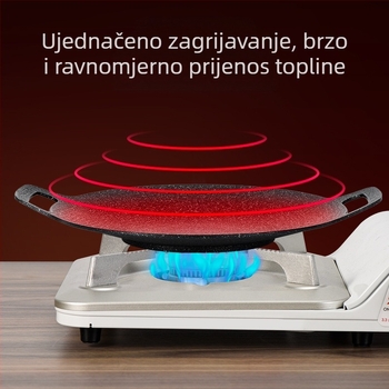 Kamperska roštilj tava za kućno indukcijsko kuhalo, roštilj tava u korejskom stilu, vanjski kasetni štednjak posebna roštilj tava, prijenosna roštilj tava