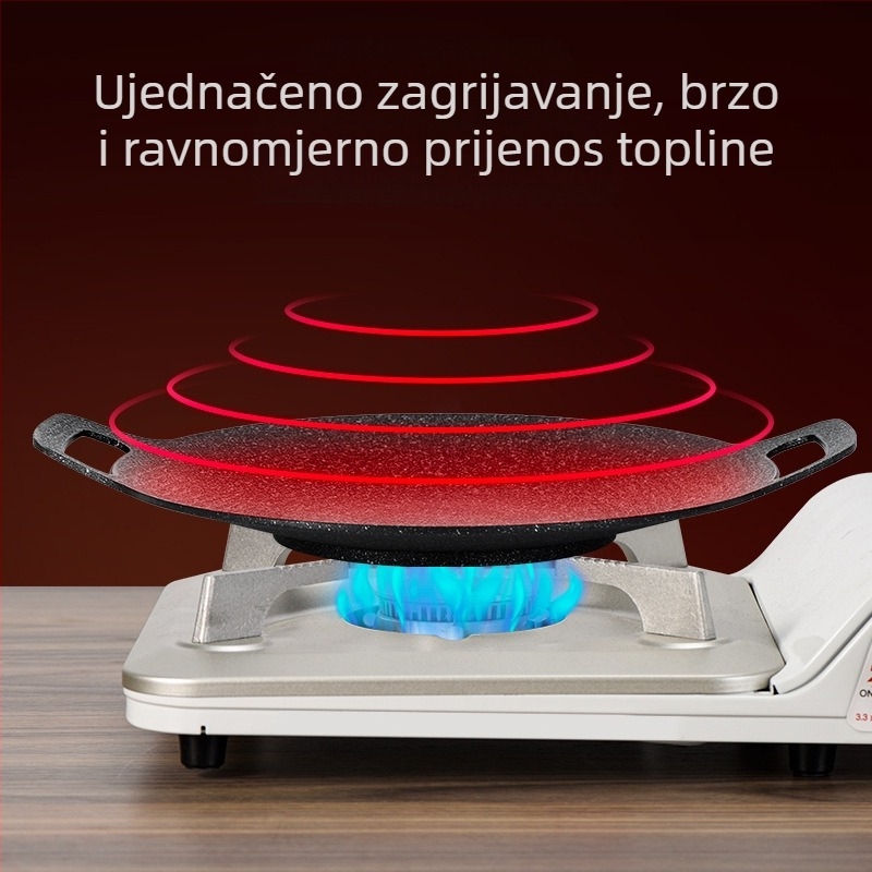 Kamperska roštilj tava za kućno indukcijsko kuhalo, roštilj tava u korejskom stilu, vanjski kasetni štednjak posebna roštilj tava, prijenosna roštilj tava