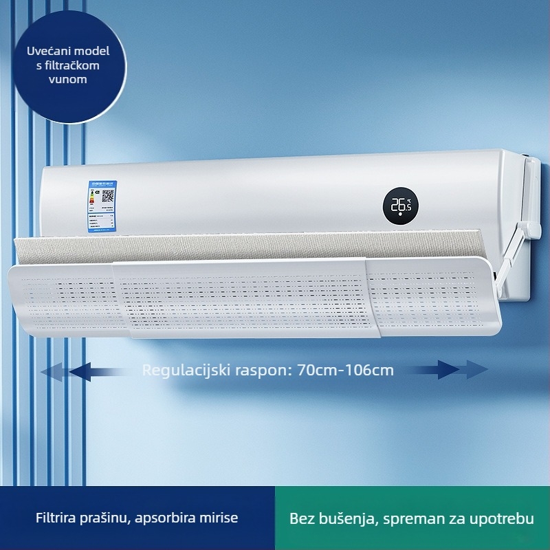 Tvornički uvlačivi deflektor vjetra za klima uređaj, protiv izravnog puhanja, vjetrobranski štitnik, klima uređaj, deflektor vjetra, pročišćavanje, veleprodaja deflektora vjetra