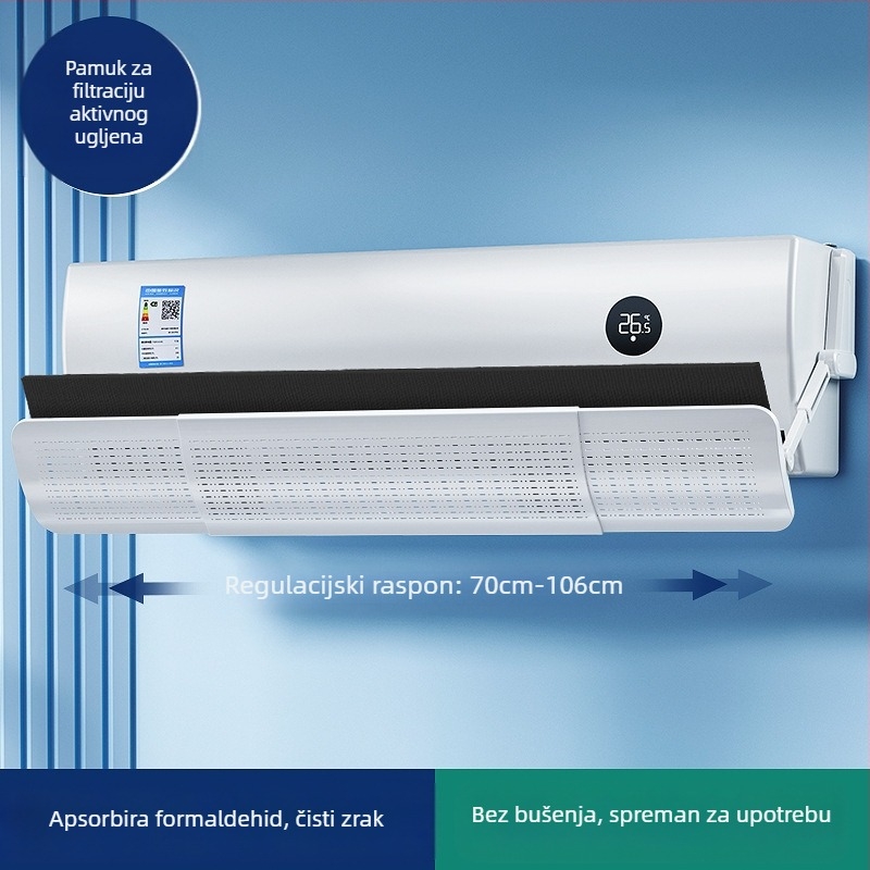 Tvornički uvlačivi deflektor vjetra za klima uređaj, protiv izravnog puhanja, vjetrobranski štitnik, klima uređaj, deflektor vjetra, pročišćavanje, veleprodaja deflektora vjetra