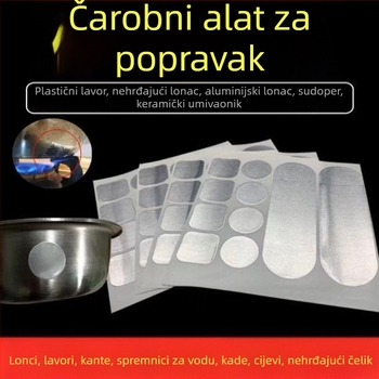 Zakrpa za lonce, zadebljana aluminijska folija, traka za dno lonca, artefakt od nehrđajućeg čelika, otporan na visoke temperature, popravak curenja u bazenu od limenog papira, aluminijska koža, samoljepljiva, led