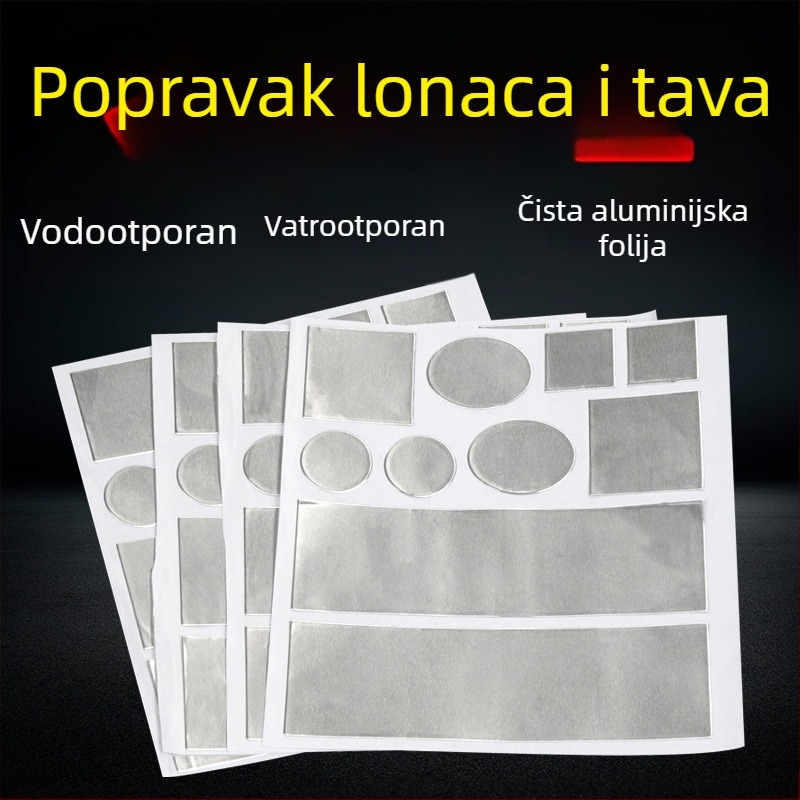Zakrpa za lonce, zadebljana aluminijska folija, traka za dno lonca, artefakt od nehrđajućeg čelika, otporan na visoke temperature, popravak curenja u bazenu od limenog papira, aluminijska koža, samoljepljiva, led