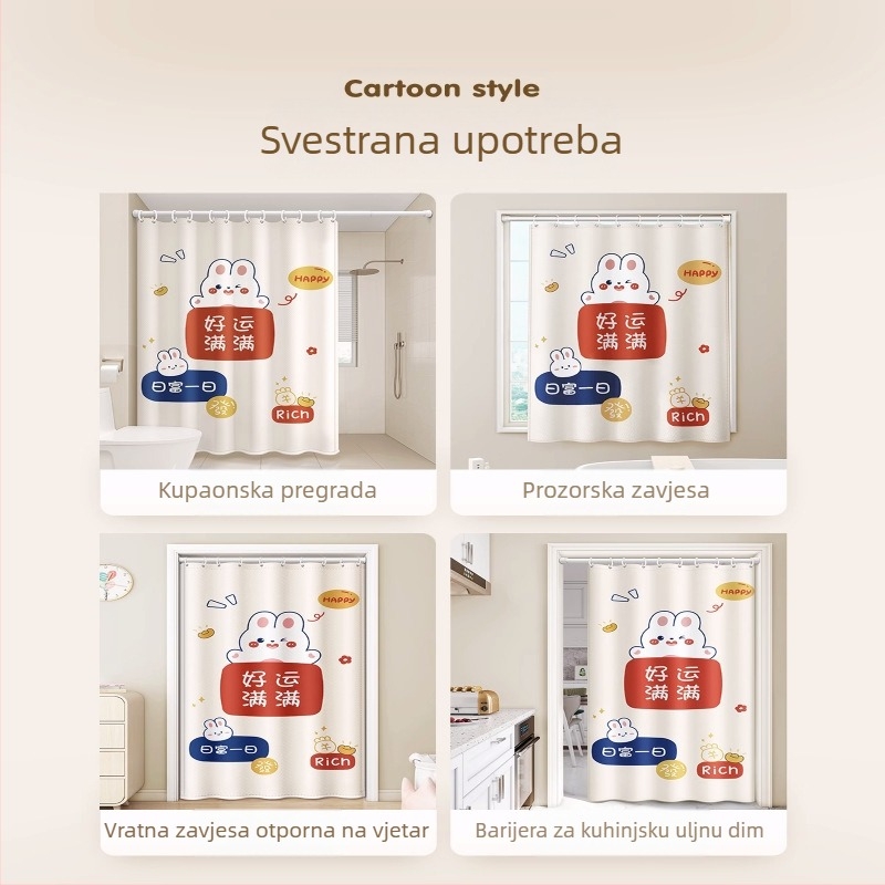 Zavjesa za tuširanje u kupaonici, vodootporna i otporna na plijesan, tkanina, pregrada za kupaonicu, WC, tuš kabina, vodena zavjesa, vrhunska zavjesa za kupanje