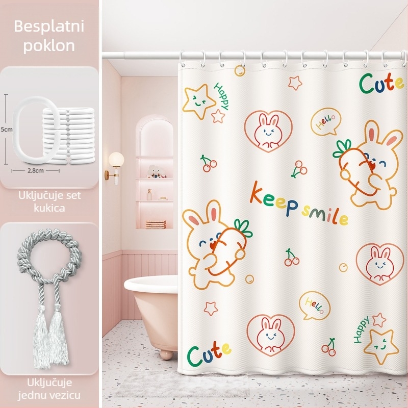 Zavjesa za tuširanje u kupaonici, vodootporna i otporna na plijesan, tkanina, pregrada za kupaonicu, WC, tuš kabina, vodena zavjesa, vrhunska zavjesa za kupanje