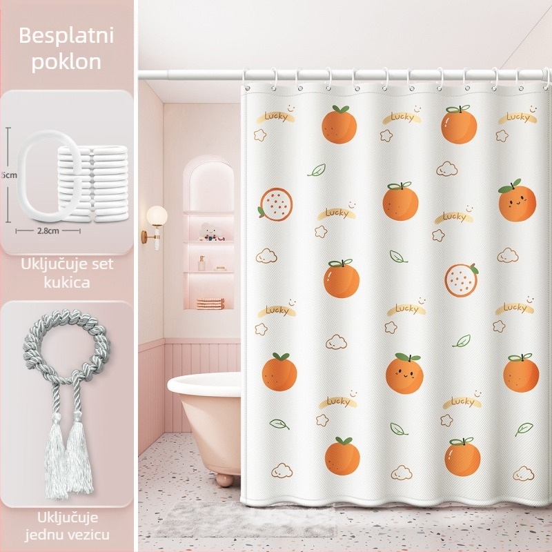 Zavjesa za tuširanje u kupaonici, vodootporna i otporna na plijesan, tkanina, pregrada za kupaonicu, WC, tuš kabina, vodena zavjesa, vrhunska zavjesa za kupanje