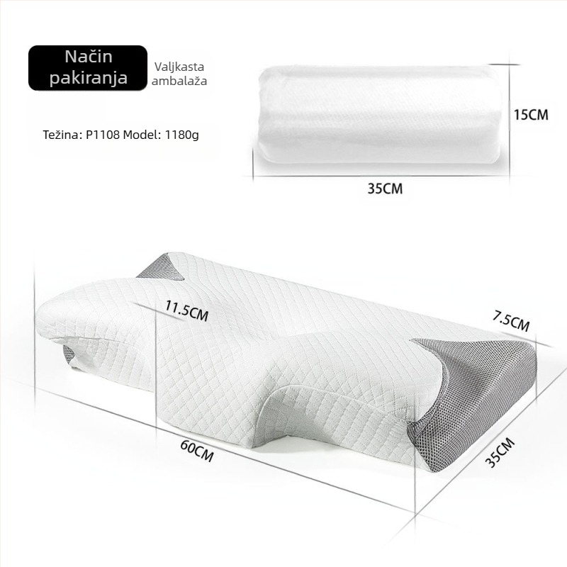Amazon jastuk s leptirom, jastuk s memorijom leptira, spori oporavak, jastuk za vrat za odrasle s nultim pritiskom, hotelski jastuk, cervikalni jastuk