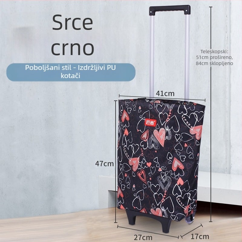 Kolica s kotačima, torba za kupovinu u supermarketu, torba za kupovinu namirnica, platnena torba, kolica za kupovinu, prijenosna kolica velikog kapaciteta, prekogranična