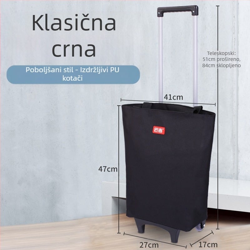 Kolica s kotačima, torba za kupovinu u supermarketu, torba za kupovinu namirnica, platnena torba, kolica za kupovinu, prijenosna kolica velikog kapaciteta, prekogranična
