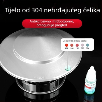 Poklopac za krovnu ispušnu cijev, kapa od nehrđajućeg čelika za kišu, otporna na ptice i miševe, PVC ispušni otvor, prozračna kapa za dimnjak, kišobran