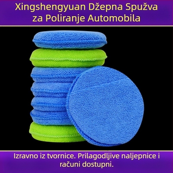Ručnik od mikrovlakana za izgradnju biskvita s džepom za tortu, blok spužve za ljepotu automobila, čišćenje i poliranje, okrugla spužva za brisanje