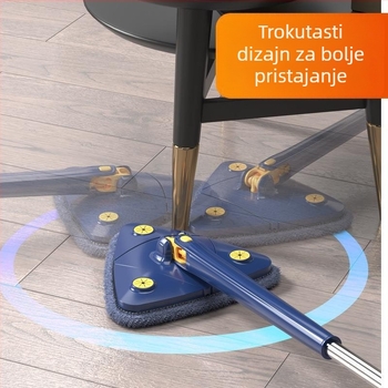 Lazy Person ručno periva trokutasta krpa za brisanje koja se okreće za 360 stupnjeva, automatski okreće vodu, višenamjenski artefakt za čišćenje stropnog stakla
