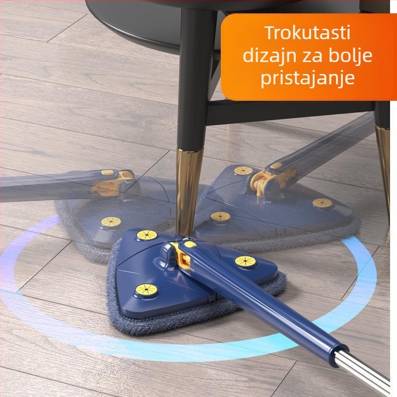 Lazy Person ručno periva trokutasta krpa za brisanje koja se okreće za 360 stupnjeva, automatski okreće vodu, višenamjenski artefakt za čišćenje stropnog stakla