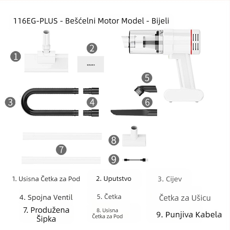 Bežični usisavač za automobil, kućni, dvostruke namjene, višenamjenski, ručni, s punjenjem, motor bez četkica, prijenosni usisavač za automobil, kućne ljubimce, mačju dlaku