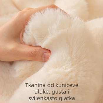 Zimska jastučnica za kauč od zeca krzna, debela, moderni minimalistički stil, navlaka za jastuk, protuklizna, model 2026.