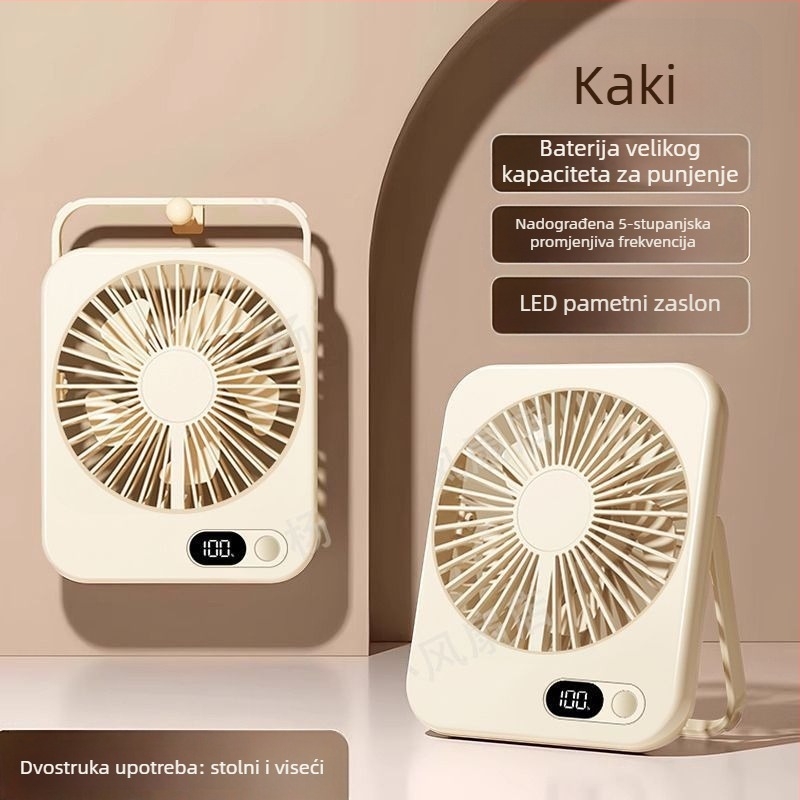 Tihi stolni ventilator za učionicu, uredski ventilator za hlađenje u spavaćoj sobi, mali stolni ventilator za vanjsku upotrebu, USB punjenje