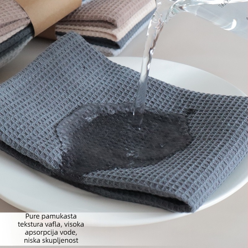 Čista pamučna obična krpa za suđe od vafla, kuhinjska krpa s ananasom, može se označiti preko granice