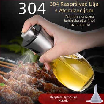 Boca s raspršivačem ulja od nehrđajućeg čelika 304, lonac za kontrolu ulja za roštilj, kuhinjski pneumatski raspršivač, lonac za raspršivanje ulja