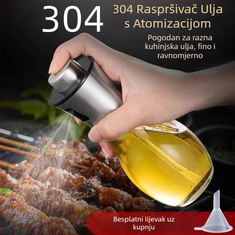 Boca s raspršivačem ulja od nehrđajućeg čelika 304, lonac za kontrolu ulja za roštilj, kuhinjski pneumatski raspršivač, lonac za raspršivanje ulja