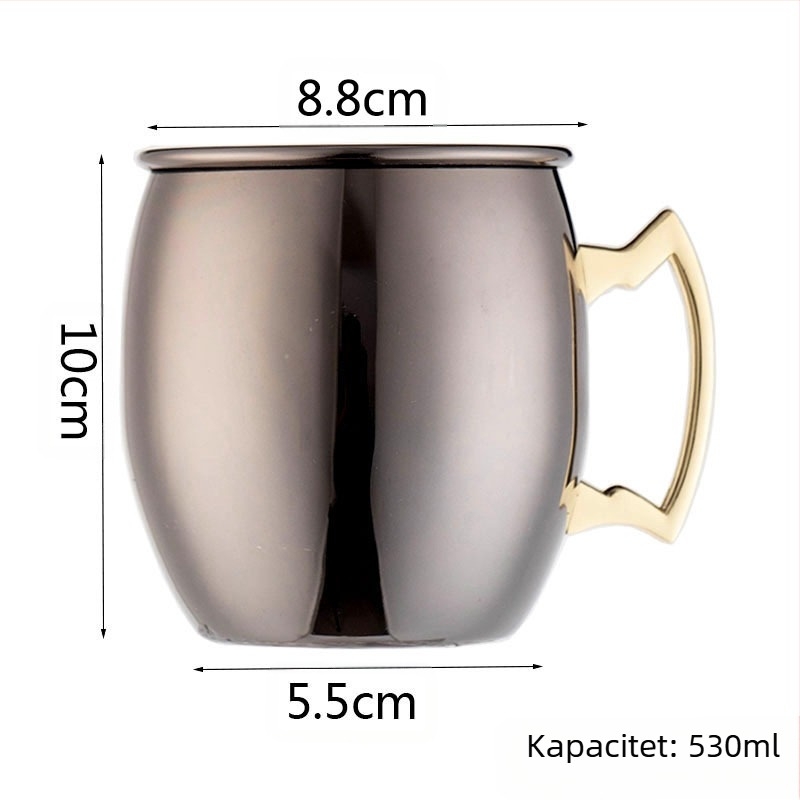 Prekogranična opskrba šalicom Moscow Mule, šalica Moscow Mule, bakrena šalica s hammer točkicama, gola šalica za koktele