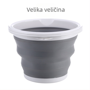 Sklopiva kanta, prijenosna silikonska sklopiva kanta, za vanjski ribolov, auto, pranje automobila, plastična kućanska potrepština, čišćenje, prijenosna kanta