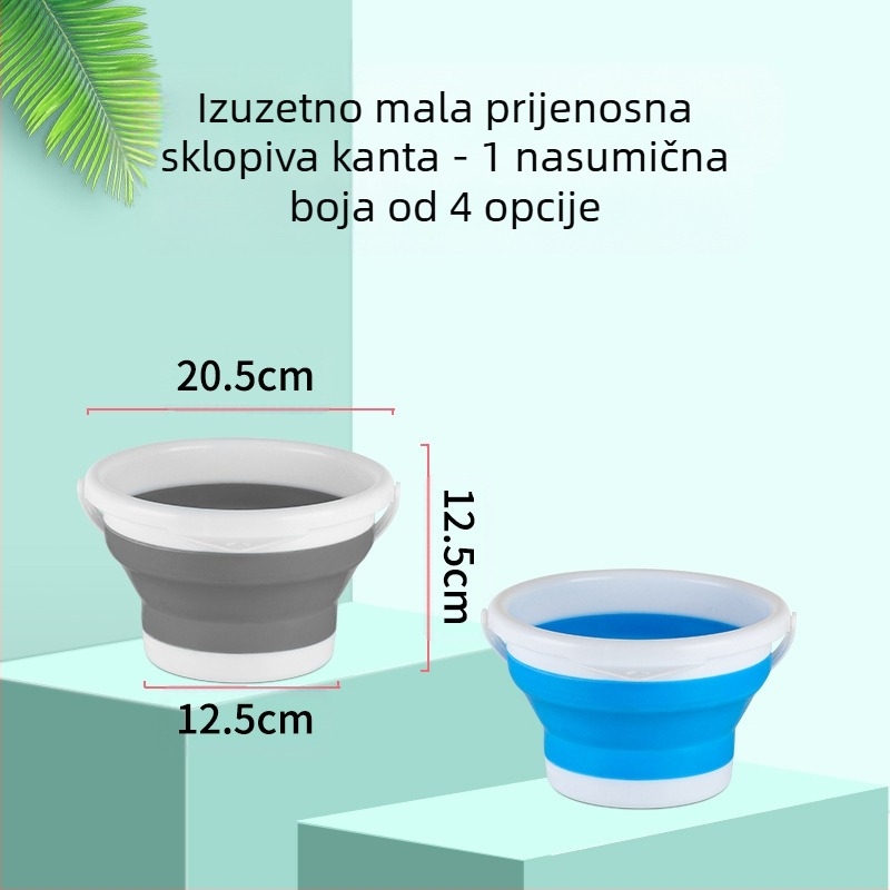 Sklopiva kanta, prijenosna silikonska sklopiva kanta, za vanjski ribolov, auto, pranje automobila, plastična kućanska potrepština, čišćenje, prijenosna kanta