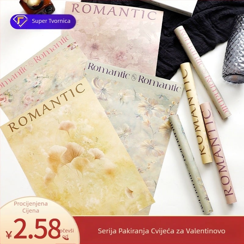 Festival Modi tiskani papir za zamatanje cvijeća papir za zamatanje cvijeća buket cvijeća poklon kraft papir ručno izrađeni DIY papir za zamatanje