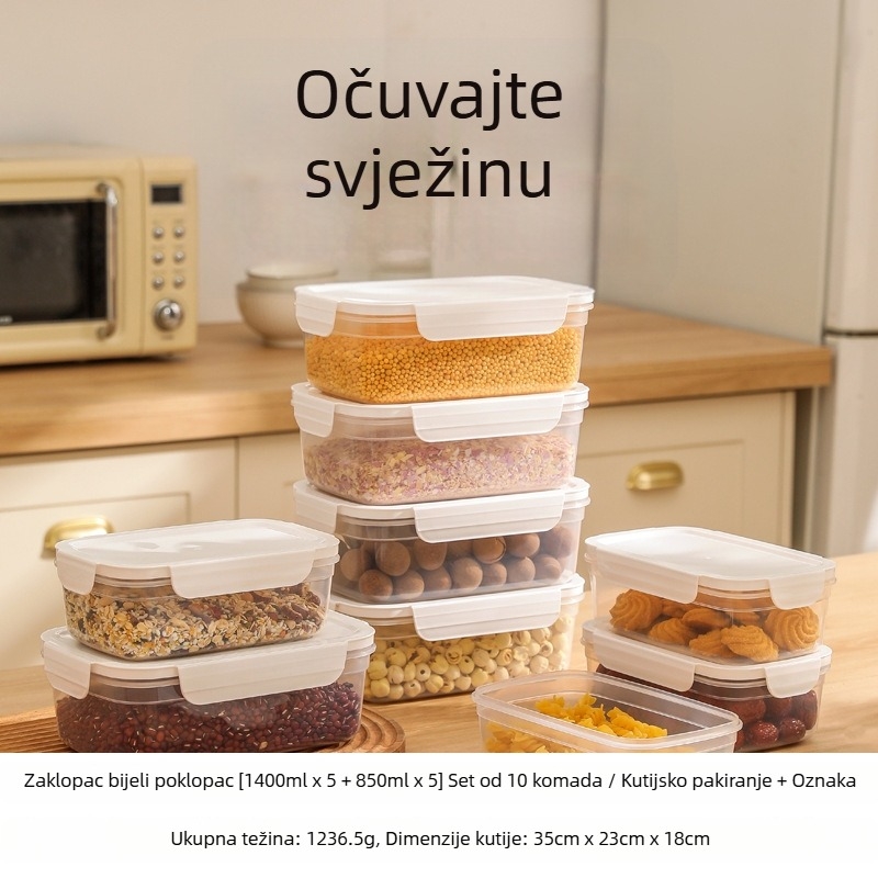 FCM certificirana zatvorena staklenka za pohranu hrane, plastična staklenka za pohranu, žitarice, kuhinjske grickalice, led