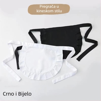 Originalna kineska pregača za male kuhare Lolita sobarica Nova pregača Slatka mekana djevojčica Lolita Crna Mala podbradnik