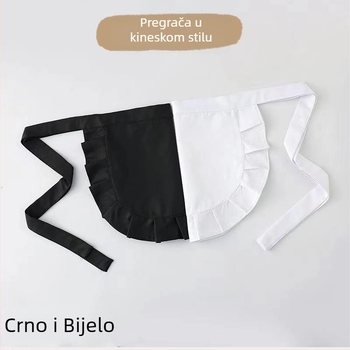 Originalna kineska pregača za male kuhare Lolita sobarica Nova pregača Slatka mekana djevojčica Lolita Crna Mala podbradnik