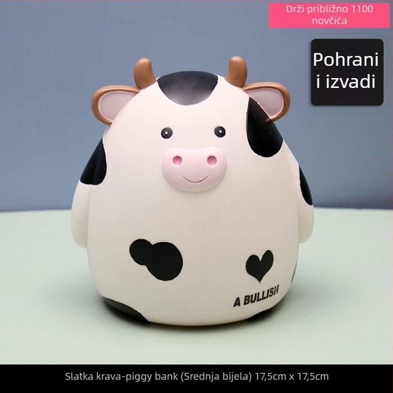 Slatka i slatka dječja kasica prasica s crtanim teletom, kreativni ukrasi za stol, zodijački reklamni poklon, vinilna kasica prasica