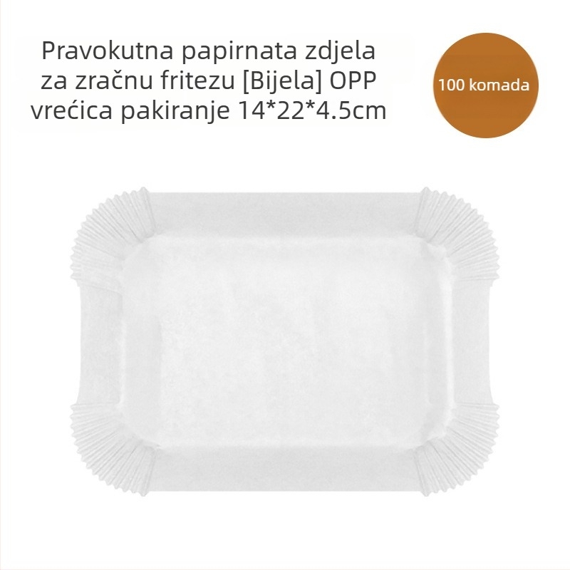 Prekogranična friteza s dvostrukim loncem, pravokutna friteza s papirom, zdjela za pečenje s dvostrukim loncem, papir za pečenje od silikonskog ulja
