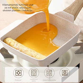 Debela jaja pečena na medicinskom kamenu, kvadratna mini tava za odrezak, doručak, japanska tava za tamagoyaki, tava s neprianjajućim dnom