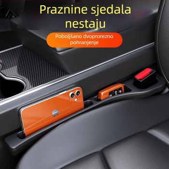 Bočni šav autosjedalice, nepropusni, za pohranu unutarnjeg pribora, dvostruki utor, traka za punjenje razmaka, poklopac šava