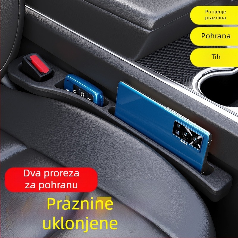 Bočni šav autosjedalice, nepropusni, za pohranu unutarnjeg pribora, dvostruki utor, traka za punjenje razmaka, poklopac šava