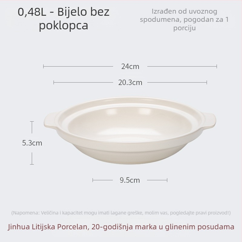 Xyf keramička velika posuda za hotel, ekstra plitka posuda za plinski štednjak s ribljom glavom, komercijalna posuda male veličine s ravnim dnom, visoka otpornost