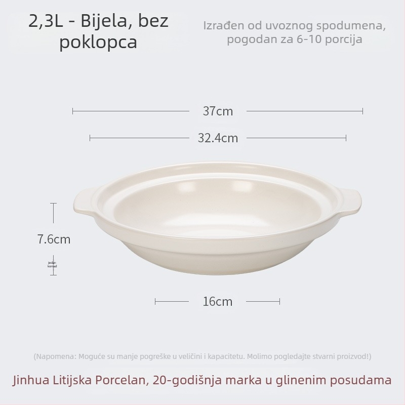 Xyf keramička velika posuda za hotel, ekstra plitka posuda za plinski štednjak s ribljom glavom, komercijalna posuda male veličine s ravnim dnom, visoka otpornost