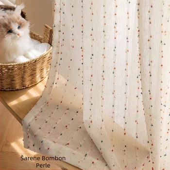 Prozirna neprozirna gaza zavjesa s duginim slatkišima za djevojčice i dječake, spavaća soba, prozorski otvor, dječja soba, laneni zaslon za prozor Shaoxing Keqiao